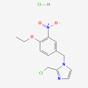 molecular formula C13H15Cl2N3O3 B7857236 2-(chloromethyl)-1-(4-ethoxy-3-nitrobenzyl)-1H-imidazole hydrochloride 