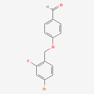 molecular formula C14H10BrFO2 B7857242 4-(4-Bromo-2-fluorobenzyloxy)benzaldehyde 