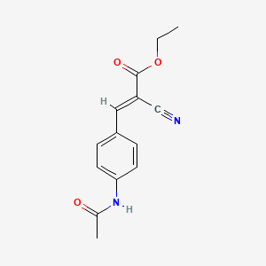 molecular formula C14H14N2O3 B7857245 Ethyl 3-(4-acetamidophenyl)-2-cyanoacrylate CAS No. 6629-53-4