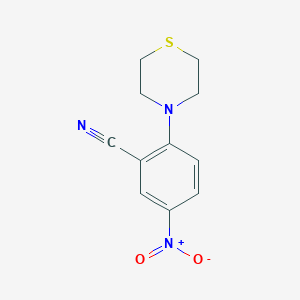 molecular formula C11H11N3O2S B7857251 5-Nitro-2-(thiomorpholin-4-yl)benzonitrile 