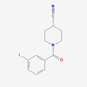 molecular formula C13H13IN2O B7857262 1-(3-Iodobenzoyl)piperidine-4-carbonitrile 