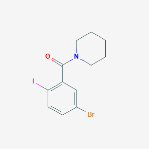 molecular formula C12H13BrINO B7857327 1-(5-Bromo-2-iodobenzoyl)piperidine 