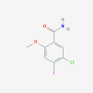molecular formula C8H7ClINO2 B7857367 5-Chloro-4-iodo-2-methoxybenzamide 