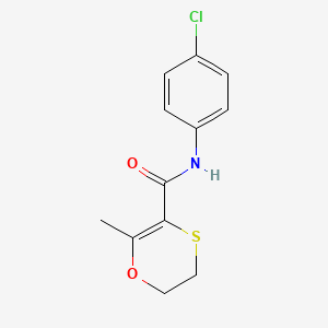 molecular formula C12H12ClNO2S B7857423 N-(4-chlorophenyl)-2-methyl-5,6-dihydro-1,4-oxathiine-3-carboxamide 