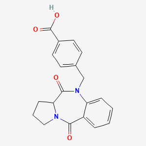 molecular formula C20H18N2O4 B7857442 4-[(5,11-dioxo-2,3,11,11a-tetrahydro-1H-pyrrolo[2,1-c][1,4]benzodiazepin-10(5H)-yl)methyl]benzoic acid 
