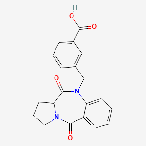 molecular formula C20H18N2O4 B7857444 3-[(5,11-dioxo-2,3,11,11a-tetrahydro-1H-pyrrolo[2,1-c][1,4]benzodiazepin-10(5H)-yl)methyl]benzoic acid 