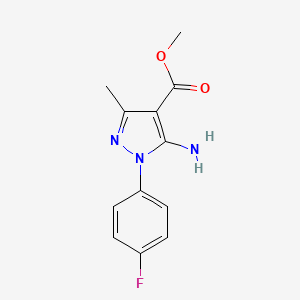 molecular formula C12H12FN3O2 B7857446 methyl 5-amino-1-(4-fluorophenyl)-3-methyl-1H-pyrazole-4-carboxylate 