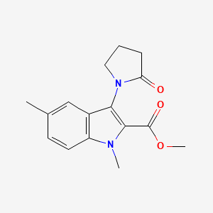 molecular formula C16H18N2O3 B7857457 methyl 1,5-dimethyl-3-(2-oxopyrrolidin-1-yl)-1H-indole-2-carboxylate 