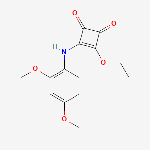 molecular formula C14H15NO5 B7857508 3-[(2,4-Dimethoxyphenyl)amino]-4-ethoxycyclobut-3-ene-1,2-dione 