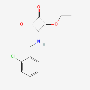 molecular formula C13H12ClNO3 B7857511 3-[(2-Chlorobenzyl)amino]-4-ethoxycyclobut-3-ene-1,2-dione 