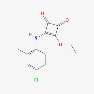 molecular formula C13H12ClNO3 B7857512 3-[(4-Chloro-2-methylphenyl)amino]-4-ethoxycyclobut-3-ene-1,2-dione 