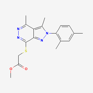 molecular formula C18H20N4O2S B7857545 methyl {[2-(2,4-dimethylphenyl)-3,4-dimethyl-2H-pyrazolo[3,4-d]pyridazin-7-yl]thio}acetate 