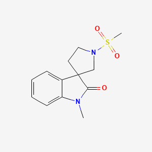 molecular formula C13H16N2O3S B7857651 1-Methyl-1'-(methylsulfonyl)spiro[indoline-3,3'-pyrrolidin]-2-one 