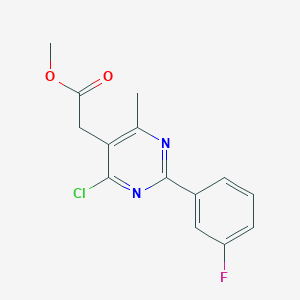 Methyl 2-[4-chloro-2-(3-fluorophenyl)-6-methyl-5-pyrimidinyl]acetate