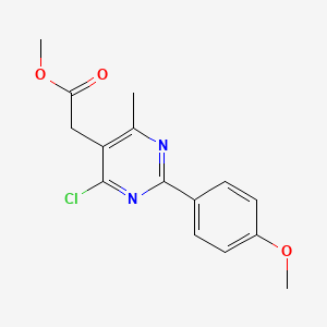 Methyl 2-[4-chloro-2-(4-methoxyphenyl)-6-methyl-5-pyrimidinyl]acetate