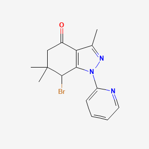 7-Bromo-1-(2-pyridyl)-3,6,6-trimethyl-4-oxo-4,5,6,7-tetrahydroindazole
