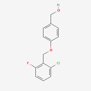 molecular formula C14H12ClFO2 B7857935 {4-[(2-Chloro-6-fluorobenzyl)oxy]phenyl}methanol 