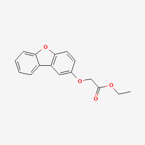 molecular formula C16H14O4 B7858189 Ethyl 2-dibenzofuran-2-yloxyacetate 