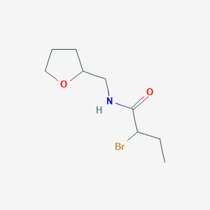 molecular formula C9H16BrNO2 B7858242 2-bromo-N-(tetrahydrofuran-2-ylmethyl)butanamide 