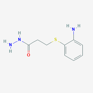 3-(2-Aminophenyl)sulfanylpropanehydrazide