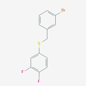 molecular formula C13H9BrF2S B7858591 1-Bromo-3-[(3,4-difluorophenyl)sulfanylmethyl]benzene 