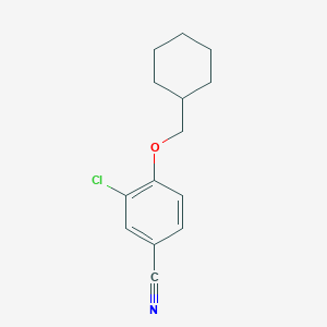 molecular formula C14H16ClNO B7858606 3-Chloro-4-(cyclohexylmethoxy)benzonitrile 