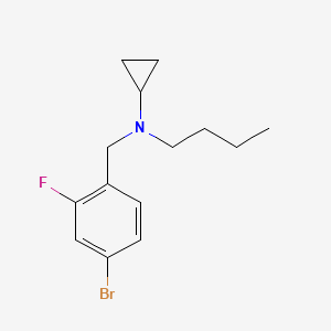 molecular formula C14H19BrFN B7858637 N-[(4-bromo-2-fluorophenyl)methyl]-N-butylcyclopropanamine 