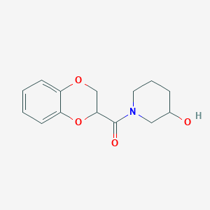 molecular formula C14H17NO4 B7858815 (2,3-Dihydrobenzo[b][1,4]dioxin-2-yl)(3-hydroxypiperidin-1-yl)methanone 