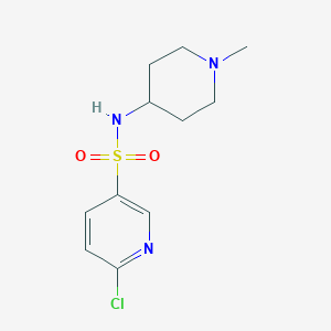 molecular formula C11H16ClN3O2S B7858882 6-chloro-N-(1-methylpiperidin-4-yl)pyridine-3-sulfonamide 