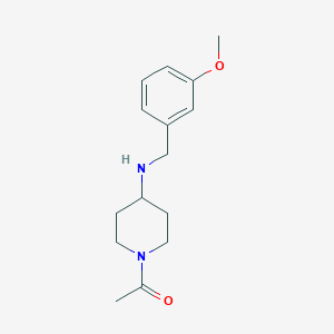 molecular formula C15H22N2O2 B7858960 1-{4-[(3-Methoxybenzyl)amino]piperidino}-1-ethanone 