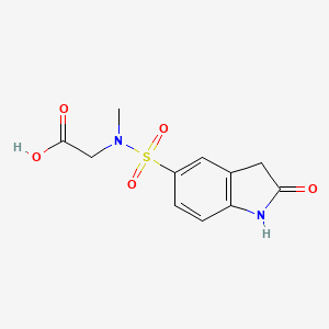 molecular formula C11H12N2O5S B7858968 2-[Methyl-[(2-oxo-1,3-dihydroindol-5-yl)sulfonyl]amino]acetic acid 