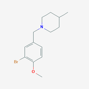 molecular formula C14H20BrNO B7859043 1-[(3-Bromo-4-methoxyphenyl)methyl]-4-methylpiperidine 