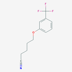 molecular formula C12H12F3NO B7859122 5-[3-(三氟甲基)-苯氧基]戊腈 
