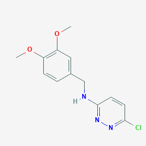molecular formula C13H14ClN3O2 B7859155 6-chloro-N-[(3,4-dimethoxyphenyl)methyl]pyridazin-3-amine 