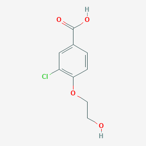 molecular formula C9H9ClO4 B7859185 3-Chloro-4-(2-hydroxyethoxy)benzoic acid 