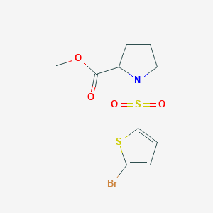 molecular formula C10H12BrNO4S2 B7859215 Methyl 1-[(5-bromothiophen-2-yl)sulfonyl]pyrrolidine-2-carboxylate 