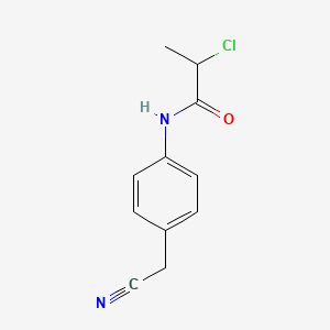 molecular formula C11H11ClN2O B7859260 2-chloro-N-[4-(cyanomethyl)phenyl]propanamide 