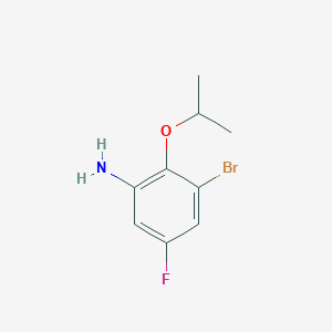 molecular formula C9H11BrFNO B7859264 3-Bromo-5-fluoro-2-(propan-2-yloxy)aniline 
