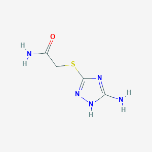 molecular formula C4H7N5OS B7859271 2-[(5-amino-1H-1,2,4-triazol-3-yl)sulfanyl]acetamide 