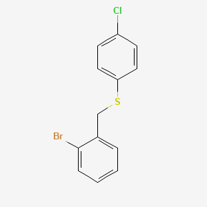 molecular formula C13H10BrClS B7859273 1-Bromo-2-[(4-chlorophenyl)sulfanylmethyl]benzene CAS No. 1443354-46-8