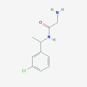molecular formula C10H13ClN2O B7859352 2-Amino-N-[1-(3-chloro-phenyl)-ethyl]-acetamide 