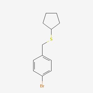 molecular formula C12H15BrS B7859384 1-Bromo-4-[(cyclopentylsulfanyl)methyl]benzene 