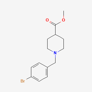 molecular formula C14H18BrNO2 B7859488 Methyl 1-[(4-bromophenyl)methyl]piperidine-4-carboxylate 