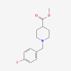 molecular formula C14H18FNO2 B7859492 Methyl 1-[(4-fluorophenyl)methyl]piperidine-4-carboxylate 