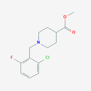 molecular formula C14H17ClFNO2 B7859497 Methyl 1-[(2-chloro-6-fluorophenyl)methyl]piperidine-4-carboxylate CAS No. 1443346-28-8