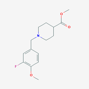 molecular formula C15H20FNO3 B7859510 Methyl 1-[(3-fluoro-4-methoxyphenyl)methyl]piperidine-4-carboxylate 