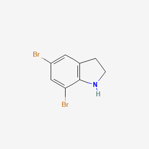 molecular formula C8H7Br2N B7859859 5,7-Dibromoindoline 