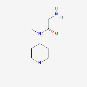molecular formula C9H19N3O B7859891 2-Amino-N-methyl-N-(1-methyl-piperidin-4-yl)-acetamide 