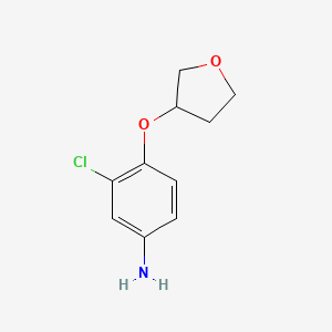 molecular formula C10H12ClNO2 B7859905 3-Chloro-4-(oxolan-3-yloxy)aniline 