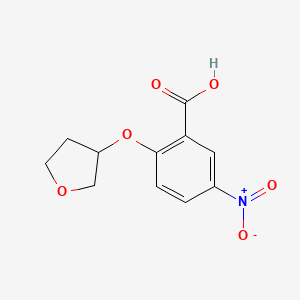 molecular formula C11H11NO6 B7859908 5-Nitro-2-(oxolan-3-yloxy)benzoic acid 